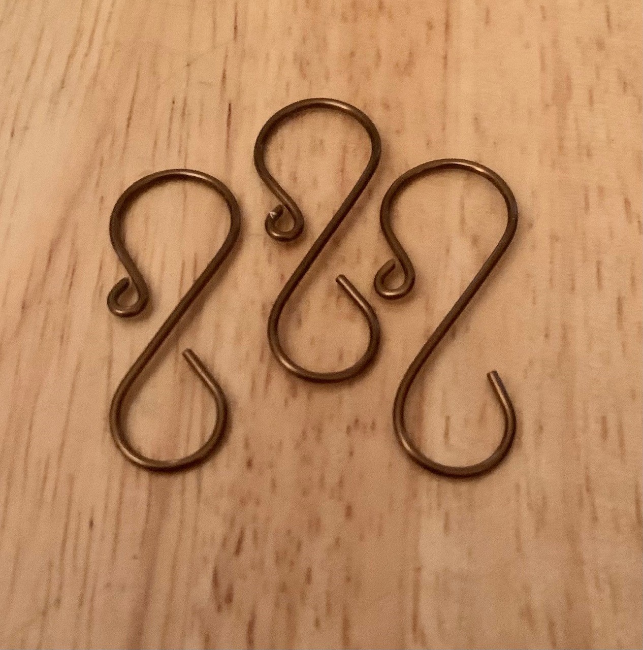 Ornament Hooks – Handmade 18 gauge SILVER coated copper wire 1.25